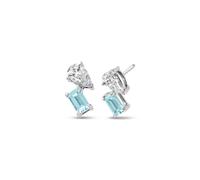 Clogau Ti a Fi White Gold, Diamond and Aquamarine Earrings