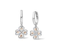 Clogau Tree of Life Sterling Silver Heart Drop-Hoop Earrings