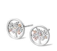 Clogau Tree of Life Sterling Silver Stud Earrings STERLING SILVER AND 9CT ROSE GOLD