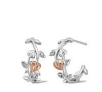 Clogau Tree of Life Sterling Silver Vine Half-Hoop Earrings STERLING SILVER AND 9CT ROSE GOLD