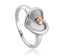 Clogau Tree of Life Sterling Silver White Topaz Heart Ring D - M CLG-1380/M