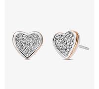 Clogau Two Colour Forever Yours Heart Stud Earrings 3SFYO995