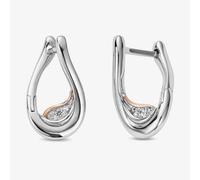 Clogau Two Colour Past Present Future Twist Hoop Earrings 3SPPF962