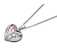 Clogau Womens 9ct Rose Gold And Silver Diamond Eternal Love Pendant And Chain