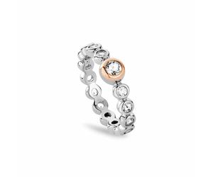 Clogau Women's Celebration Sterling Silver Tennis Ring with Topaz in Metallics | Size: P Clogau Metallics P
