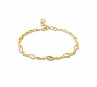 Clogau Women's Past Present Future 9ct Solid Gold Multi-Link Bracelet with Diamonds in Metallics Clogau Metallics One Size