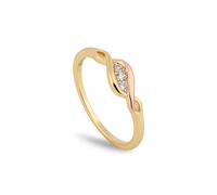 Clogau Women's Past Present Future 9ct Solid Gold Ring with Diamonds in Metallics | Size: Q Clogau Metallics Q