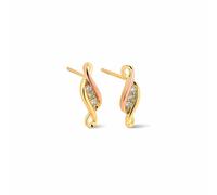Clogau Women's Past Present Future 9ct Solid Gold Stud Earrings with Diamonds in Metallics Clogau Metallics One Size