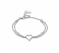 Clogau Women's Past Present Future Sterling Silver Heart Double-Chain Bracelet with Topaz in Metallics Clogau Metallics One Size