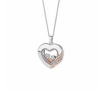 Clogau Women's Past Present Future Sterling Silver Heart Inner Charm Pendant with Topaz in Metallics Clogau Metallics One Size