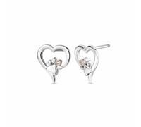 Clogau Women's Paw Prints Sterling Silver Heart Stud Earrings with Topaz in Metallics Clogau Metallics One Size