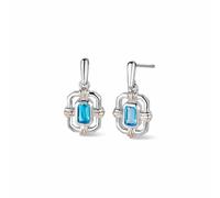 Clogau Women's Royal Sterling Silver Gateways Stud Earrings with Swiss Blue Topaz in Metallics Clogau Metallics One Size