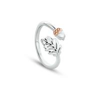 Clogau Women's Royal Sterling Silver Oak Leaf Ring in Metallics | Size: Small Clogau Metallics S