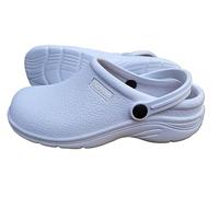 cloggis Clogs Kitchen Chefs Dental Veterinary Nurse Gardening Safety Shoes Full Black White (UK 8, White)