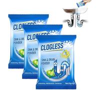 Clogless Quick Sink and Drain Powder, Drain Blockage Sink Cleaner, Kitchen Pipe Dredging for Quick Cleaning Pipe Dredge (3Pcs)