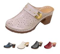 Clogs & Mules for Women with Heel, Shoes Closed Front Back Open Women's Summer Sandals with Block Heel Slippers Breathable Ankle Boots Comfortable Slippers Boho Mules Fashion Clog, pink, 6 UK