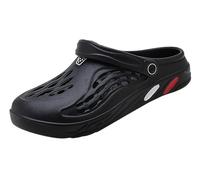 Clogs Shoes Men Women Summer Beach Sandals Slippers Garden Yard Mules Lightweight Breathable(Black,8 UK)