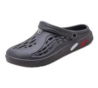 Clogs Shoes Men Women Summer Beach Sandals Slippers Garden Yard Mules Lightweight Breathable(Gray,9.5 UK)