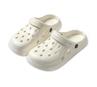 Clogs Women's Lightweight Unisex Work Shoes Slippers Breathable Slip-On Garden Clogs Sandals Summer Comfortable Garden Slippers Rubber Shoes Orthopaedic Garden Slippers, White, 4 UK