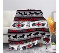 CLOHOMIN Dream Catcher Print Sofa Blanket Southwest Bed Room Living Room Couch Throw Blanket Lightweight Flannel Microfiber Blanket Aztec Horse Native American Prints