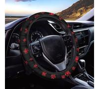 CLOHOMIN Red Dog Paw Auto Steering Wheel Cover Washable Car Steering Wheel Protector Universal Cute Car Steering Wheel Accessories for Women Girls Universal Fit SUV Truck
