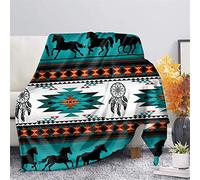 CLOHOMIN Southwest Native American Flannel Microfiber Throw Blanket, Indian Tribal Aztec Geometry Red Pattern Travel Couch Bed Plush Blanket