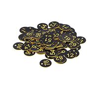 Cloimei 100Pcs Numbered Beehive Tags Durable ABS Plastic Livestock Marker Labels with Hole for Beekeeping and Farm Management 3.5cm Round Tags (Black Yellow)
