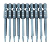 Cloimei 10PCS 1/4Inch Hex Shank 65mm S2 Alloy Steel Screwdriver Bits Set H6.3x65xTS8 Professional Grade Screwdriver Bits for Power Tools and DIY Projects