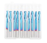 Cloimei 10PCS 2 Flute Spiral Ball End Mill Set Blue Coated Milling Engraving Bits 3.175mm Tungsten Steel for Wood Acrylic Plastic 3D Carving CNC Router Tools