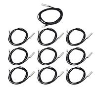 Cloimei 10Pcs Thermistor Sensor Temperature Probe with 5x25mm Cylindrical Head Quick Response for Industrial Temperature Control PVC Material 5K 10K 15K 20K 50K 100K Options (10K B3950)