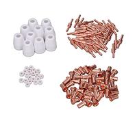 Cloimei 110PCS Plasma Consumables Kit Nozzle Electrode High Temperature Ceramic Cup Gas Ring Replacement Parts for Cut40 50 PT31 LG40 Plasma Cutting Torch
