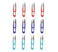Cloimei 12 Pack Mixed Color Premium Yarn Scissors Set for Sewing Crafting and DIY Projects Sharp Carbon Steel Blades Ergonomic Handles 4.3 Inch Multipurpose Thread Cutters
