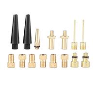 Cloimei 15pcs Universal Bike Valve Adapter Kit for SV AV DV Valves Premium Copper Construction Multi Purpose Inflatable Accessories for Bicycles Balloons Sports Equipment