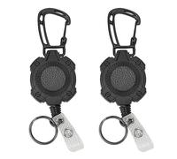 Cloimei 2 Pack Heavy Duty Retractable Key Chain with Belt Clip 31.5 Inch Extendable Key Holder ABS Frosted Shell Industrial Design for Men Women Belts Backpacks