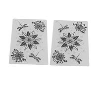 Cloimei 2Pcs Plastic Embossing Template Set with Cute Patterns DIY Relief Design Craft for Making Greeting Cards Invitations Scrapbooking 14.7cm x 10.4cm