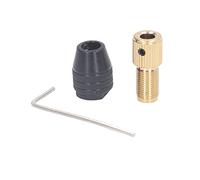 Cloimei 3 Jaw Drill Chuck Rotary Tool Self Tightening Collet Straight Lines Hex Wrench Set (5.0mm Hole)