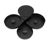 Cloimei 3 Tier Bar Glass Rimmer Professional Bartender Tool Triple Separation Design for Salt Sugar Lime Juice Plastic for Home Restaurants Hotels Black 434g