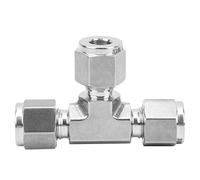 Cloimei 316 Stainless Steel Compression Ferrule Tee Connector High Pressure Double Ferrule Fitting for Hydraulic Oil Gas Water Pipeline Systems 3mm 6mm 8mm 11mm 12mm Sizes (F8)