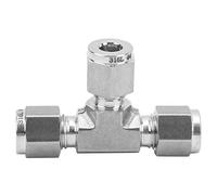 Cloimei 316 Stainless Steel Compression Ferrule Tee Connector High Pressure Double Ferrule Fitting for Hydraulic Oil Gas Water Pipeline Systems 3mm 6mm 8mm 11mm 12mm Sizes (F6)