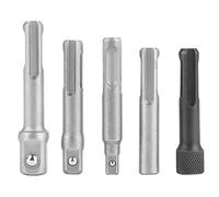 Cloimei 3PC SDS Plus Steel Socket Adapter 2PC SDS Socket Hexagonal Extension Electric Tool Accessories Professional Grade Chrome Vanadium Steel Power Drill Adapters for DIY and Con