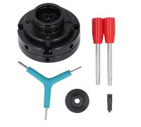 Cloimei 4 Jaw Self Centering Chuck Set High Precision 4 Inch Woodworking Lathe Chuck for Mechanical Processing and Woodturning Projects Durable Steel Construction Black