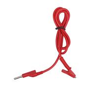 Cloimei 4mm Clip Wire Silicone Banana Testing Cable 10A Multimeter Power Output Line with Plated Brass for Laboratory Electrical Testing 1 Meter Soft Silicone Wire (Red Line)