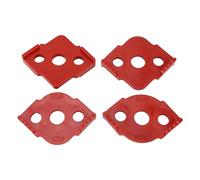 Cloimei 4PCS R Corner Templates Round Angle Radius Jig Routing Template ABS Woodworking Corner Locator (Red)