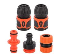 Cloimei 5Pcs Heavy Duty Garden Hose Quick Connect Adapter ABS Plastic Water Pipe Connector Set for Outdoor Lawn Irrigation System 1/2 Inch Hose Fitting