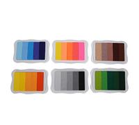 Cloimei 6Pcs Gradient Stamp Pad Handmade Craft Inkpad Set Water Based Pigment Ink Non High Density Sponge for Scrapbooking Card Making DIY Arts and Crafts