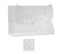 Cloimei Acrylic Mail Holder Organizer Stylish Cat Ear Design Desktop Letter Envelope Stand for Home Office Premium Shatterproof Acrylic 5.9x2.2x3.9in with Non Slip Base (Transparent)