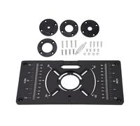 Cloimei Aluminum Router Table Plate Premium Anodized Insert Board with Adjustable Holes for Woodworking Trimming Machine DIY Projects Black 62x70mm Hole Distance