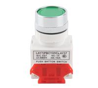 Cloimei Auto Reset Flat Head Green Push Button Momentary Switch 22mm Mount LAY37 11BN Durable Electrical Control Switch for Electromagnetic Starter Contactor Relay Circuits
