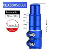 Cloimei Bike Fork Stem Extender Aluminum Alloy Handlebar Adjustable Height Mountain Head Up Adapter 28.6mm Red Blue Black Silver 70mm Extension