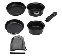 Cloimei Camping Pot Pan Set Non Stick Portable Aluminum Alloy Cookware with Uniform Heat Conduction for Outdoor Hiking Camping Barbecue 3 4 People Includes Large Small Pots Frying